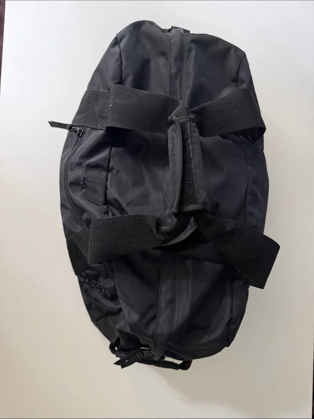 LL BEAN Black Nylon Duffle Bag with Dual Carry Straps